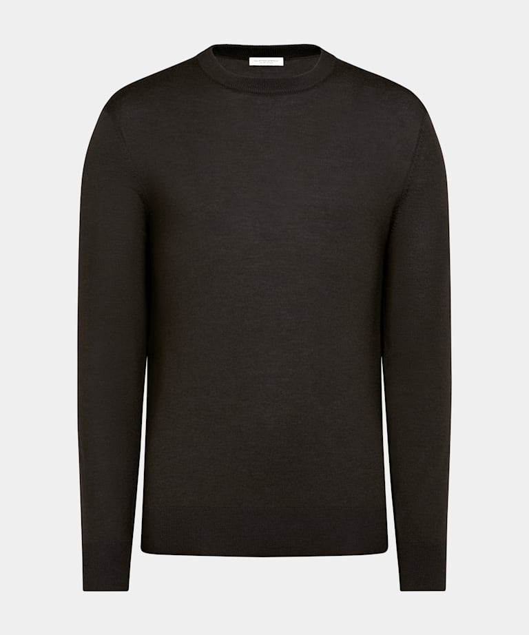 Dark Brown Merino Crewneck