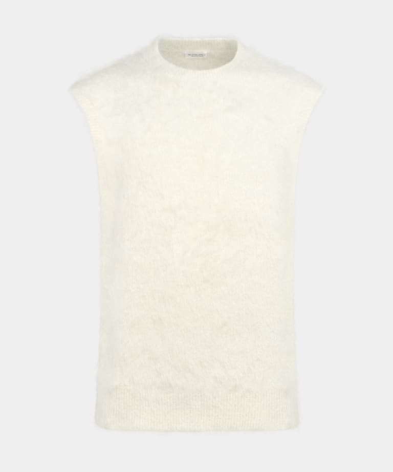 Off-White Shaggy Sleeveless Crewneck