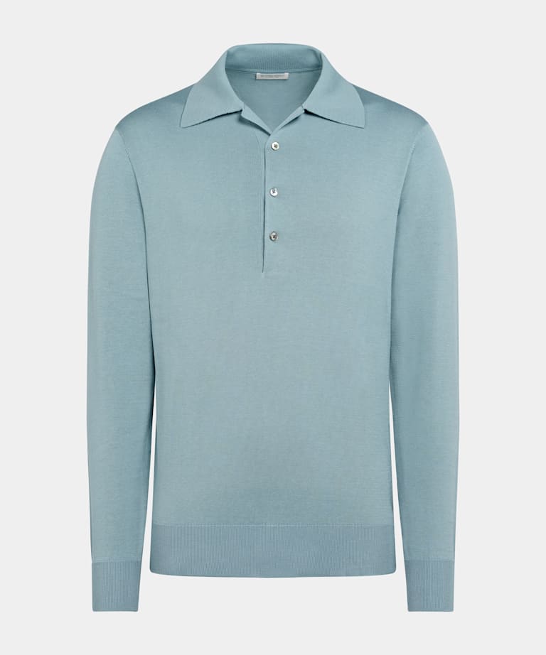 Light Blue Long Sleeve Polo