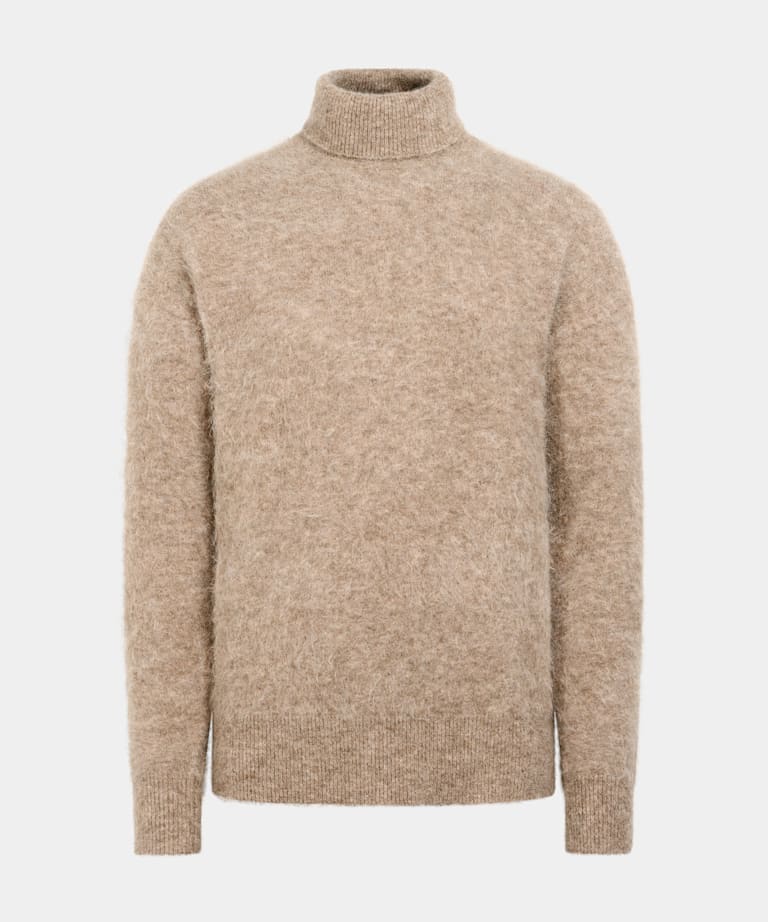 Mid Brown Shaggy Turtleneck