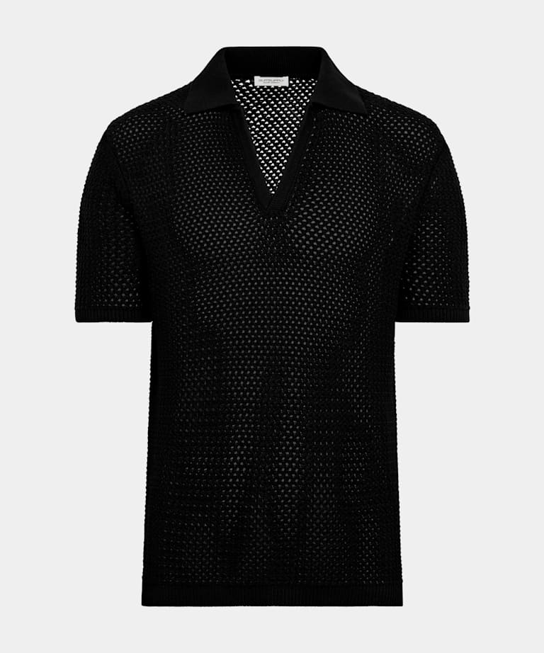 Polo negro sin botones crochet