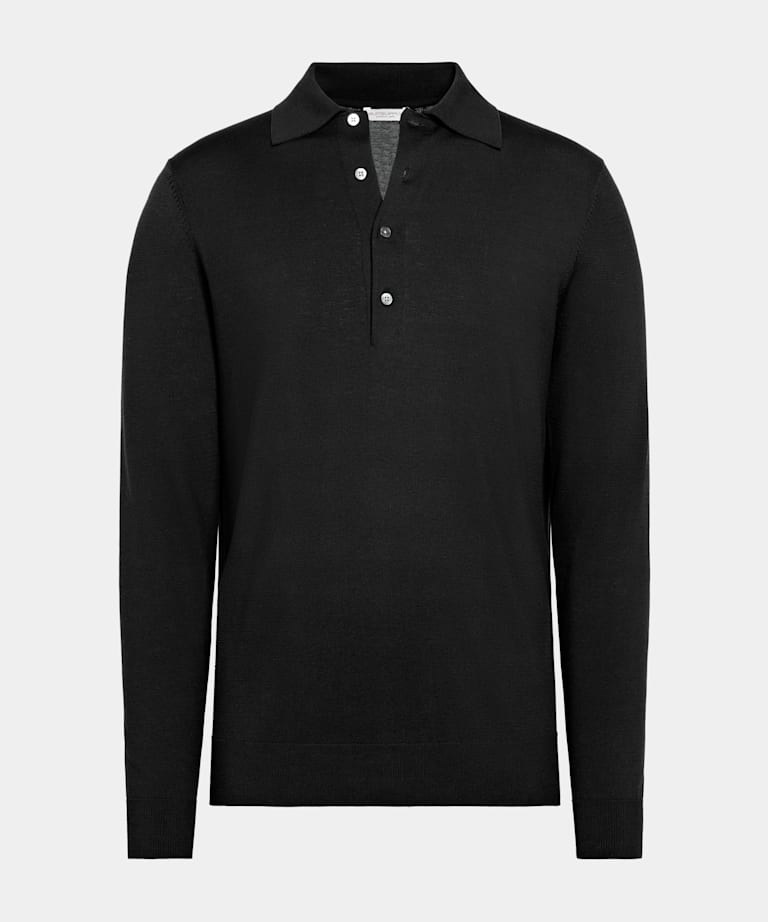 Polo de manga larga negro