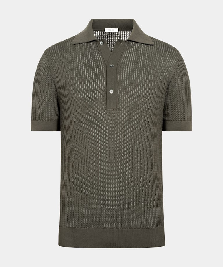 Green Crochet Polo