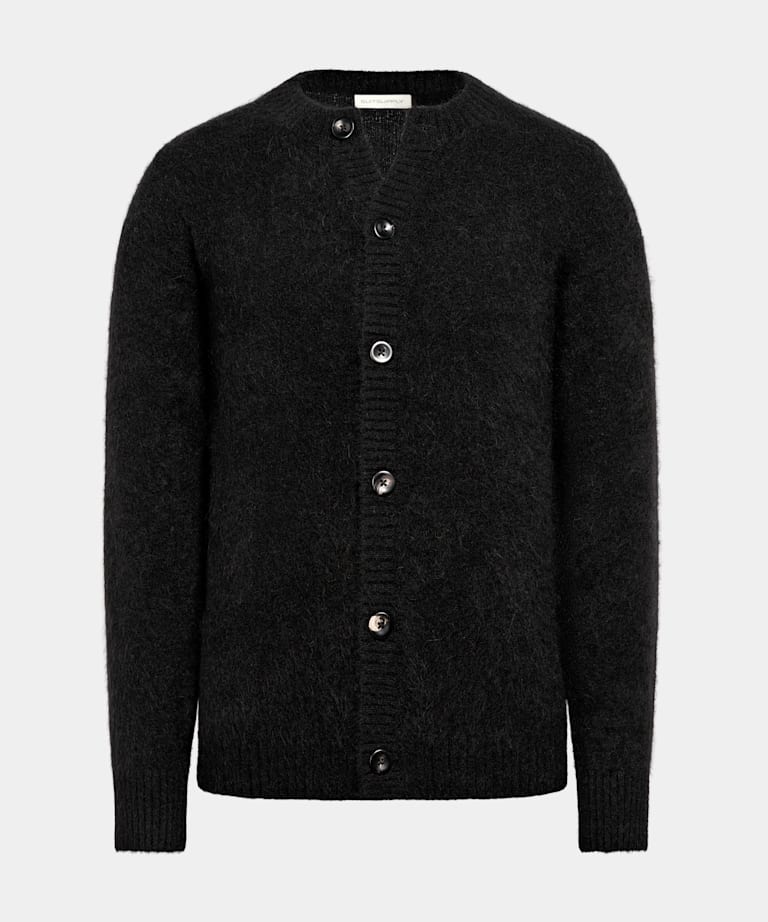 Black Crewneck Cardigan