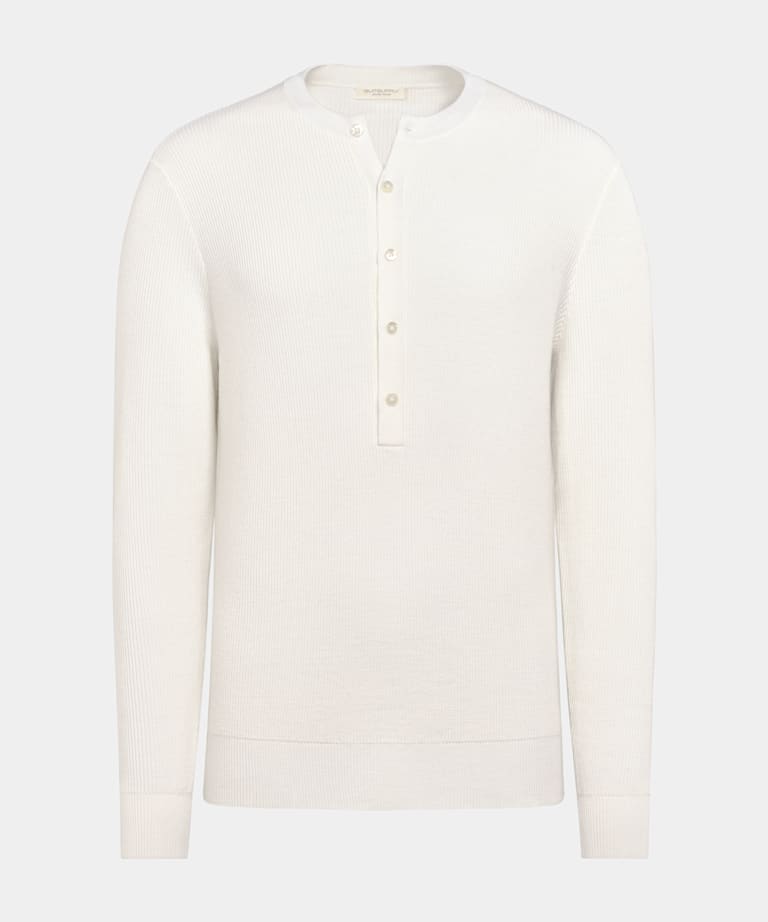 Off-White Ribbed Henley