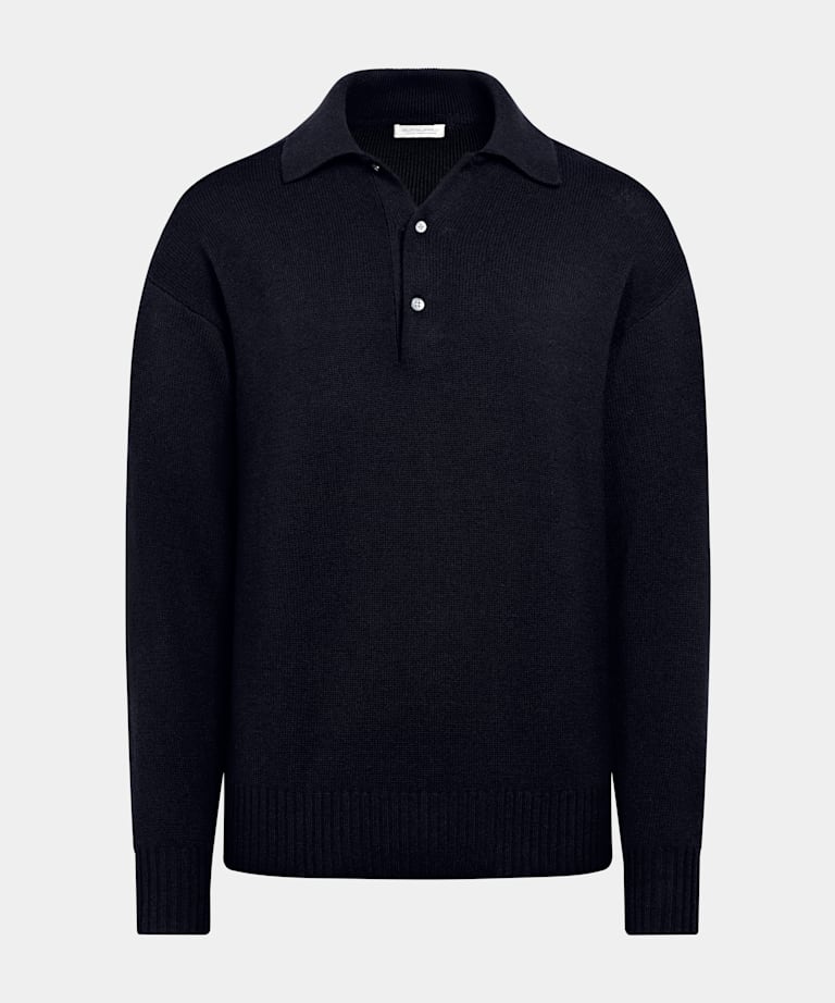 Navy Long Sleeve Polo