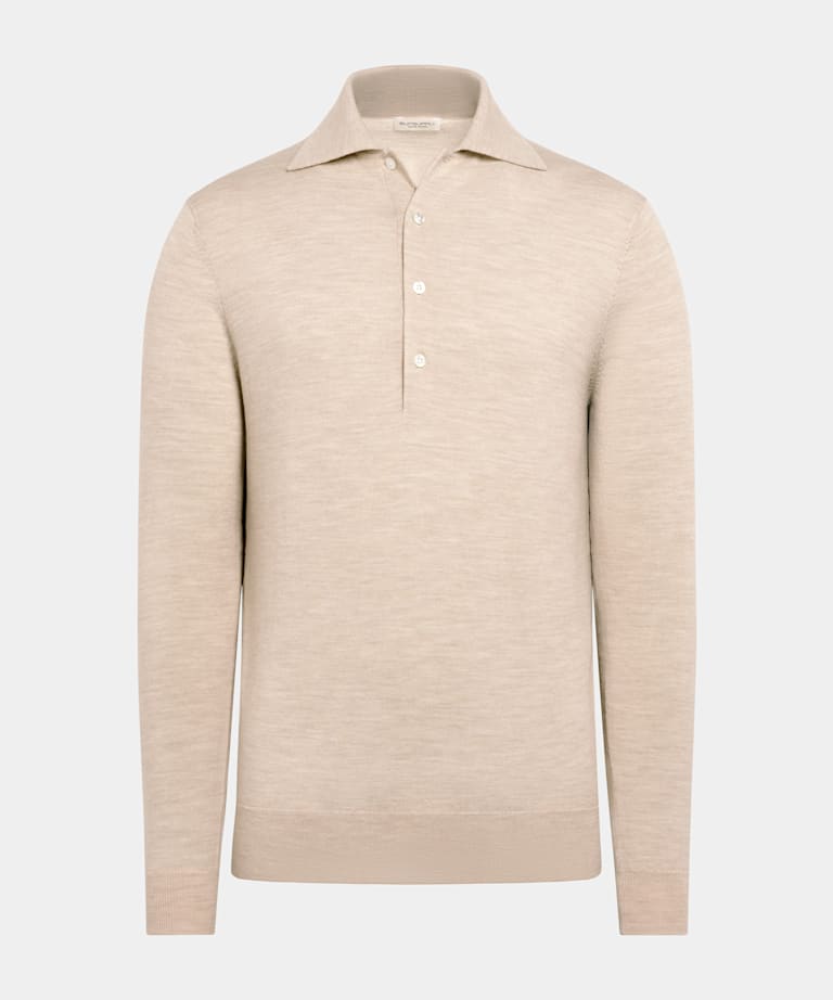 Sand Long Sleeve Polo