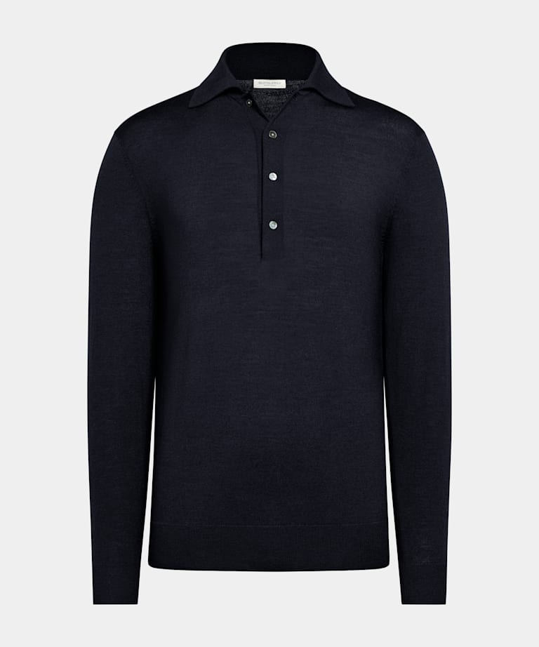 Navy Long Sleeve Polo