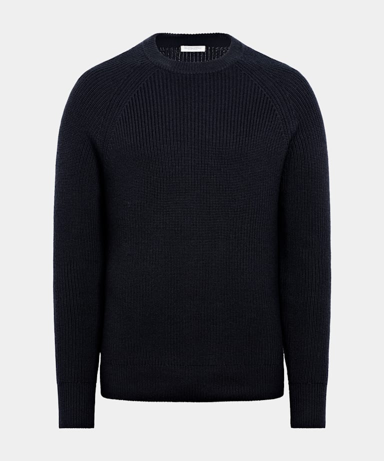 Navy Ribbed Crewneck