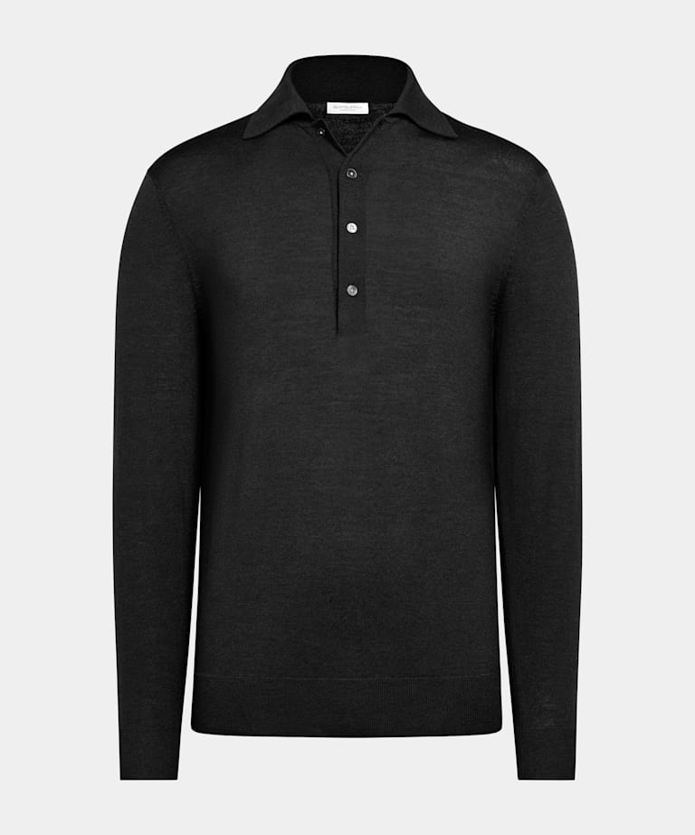Dark Grey Long Sleeve Polo