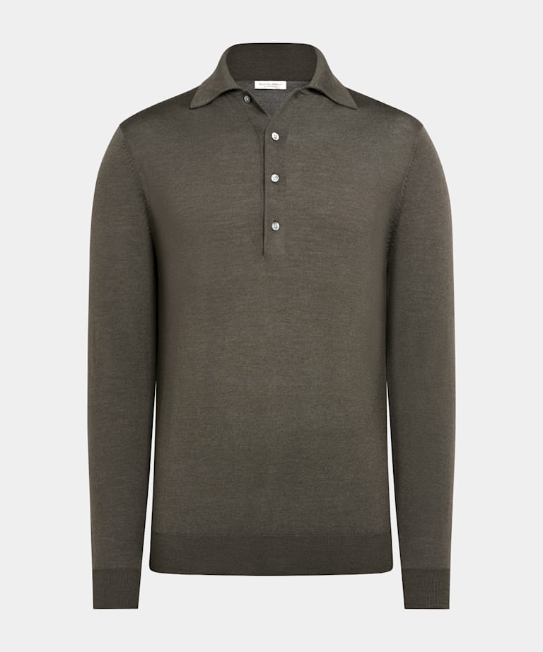 Green Long Sleeve Polo