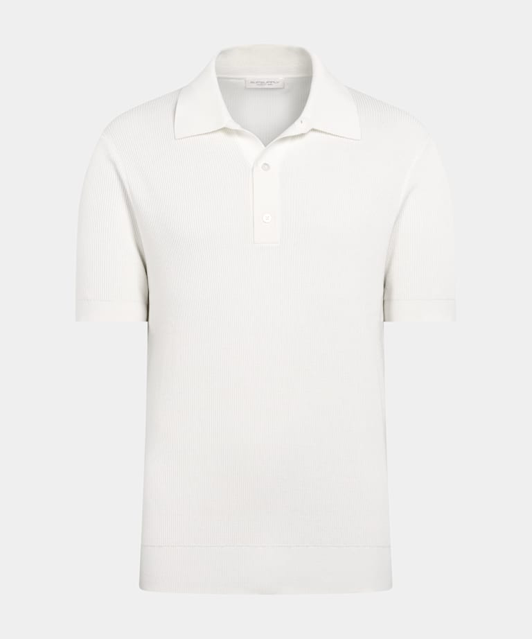 Off-White Ribbed Polo