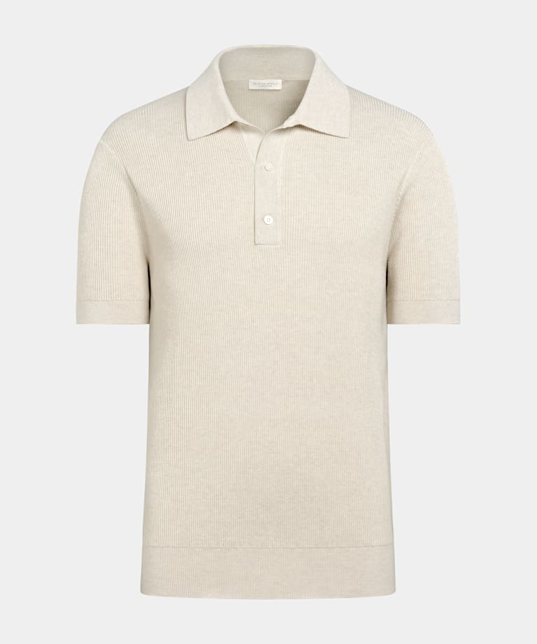 Polo de canal&eacute; color arena