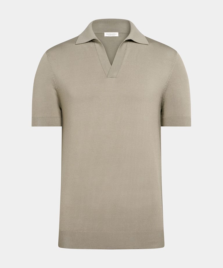 Green Buttonless Polo