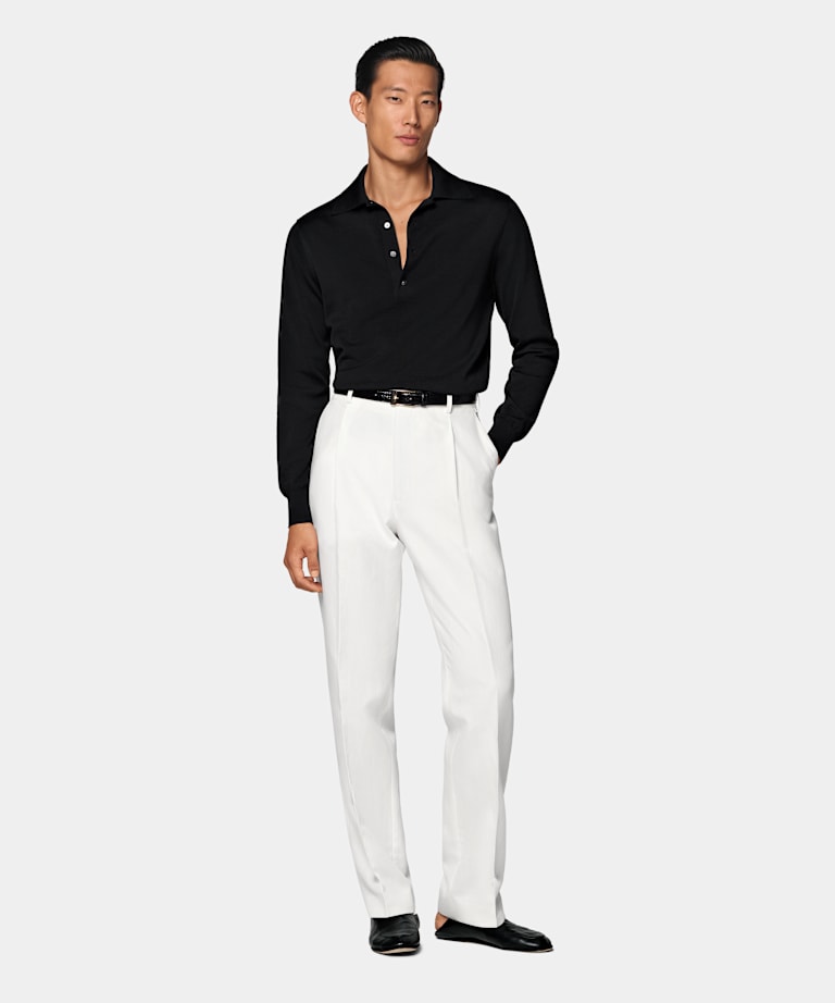 Black Long Sleeve Polo