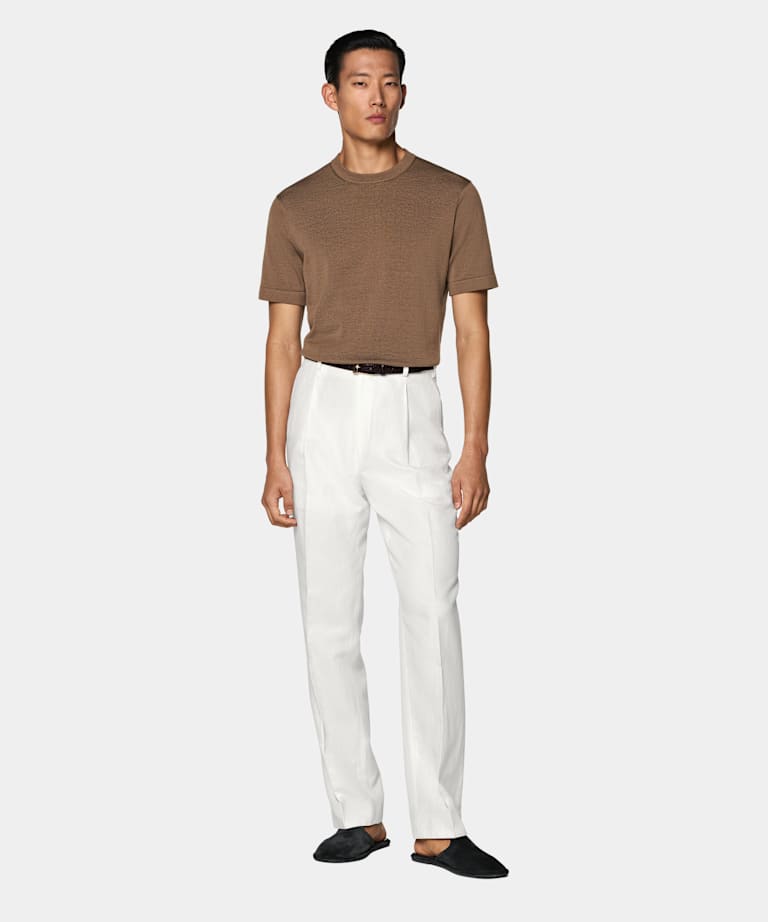 Brown Short Sleeve Crewneck