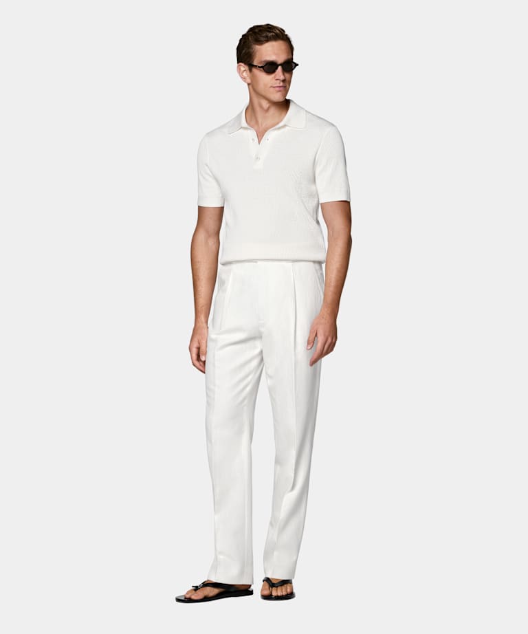 Off-White Ribbed Polo