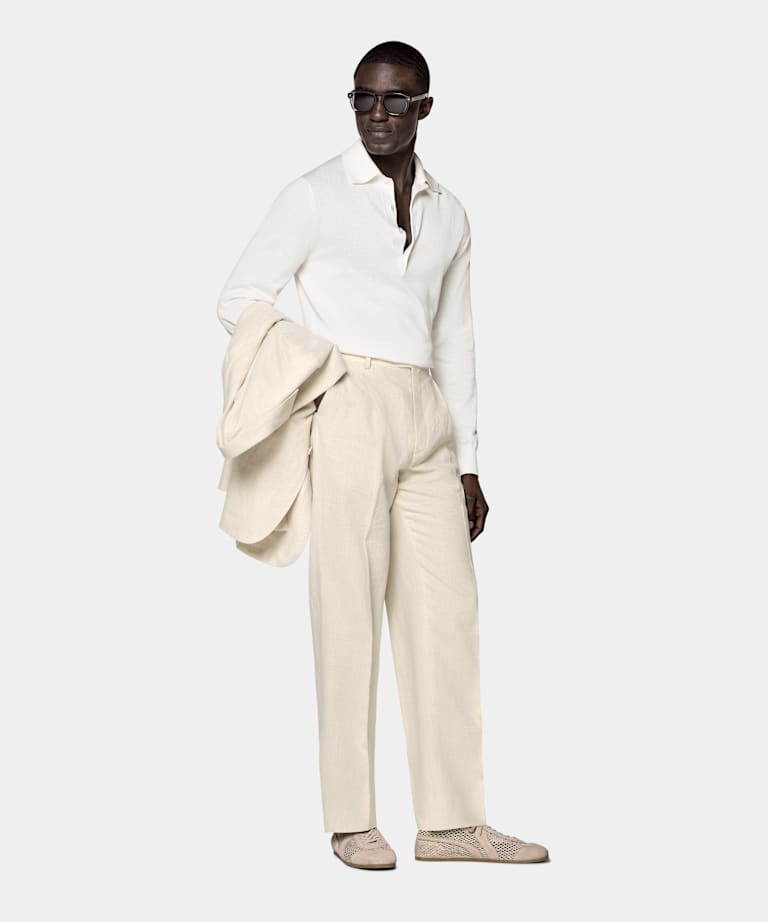 Off-White Long Sleeve Polo