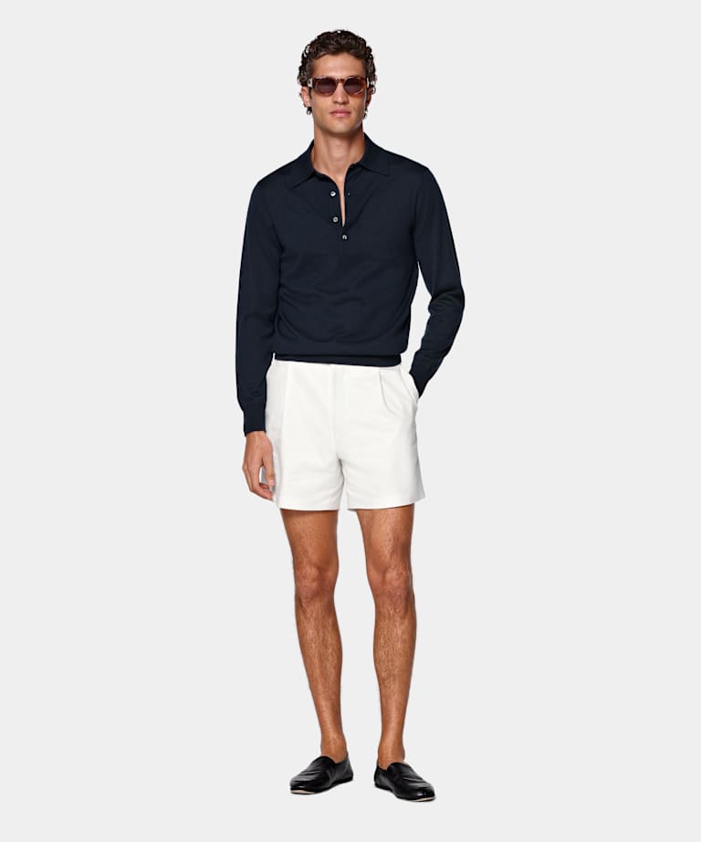 Blue Long Sleeve Polo