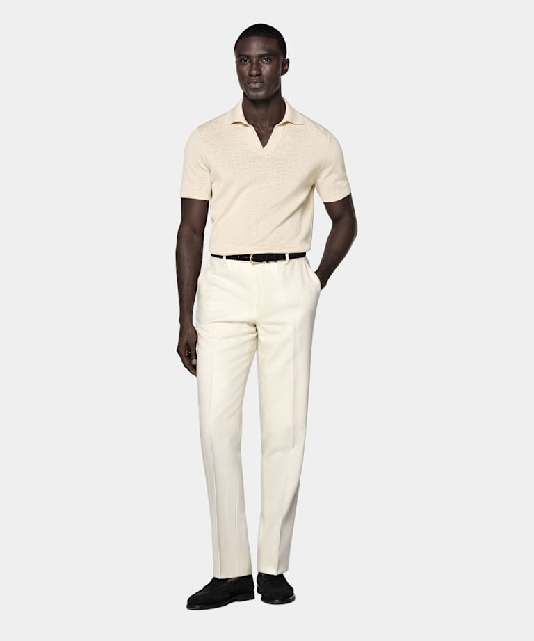 Polo sans boutons sable