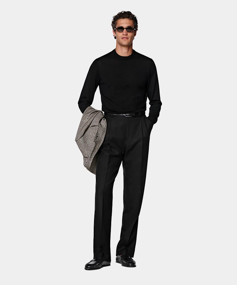 Black Merino Crewneck