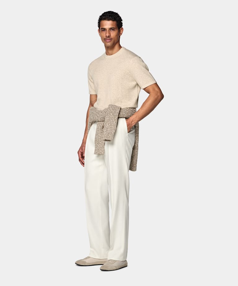 Light Brown Short Sleeve Crewneck