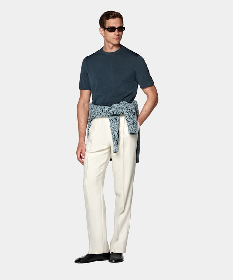 Mid Blue Short Sleeve Crewneck