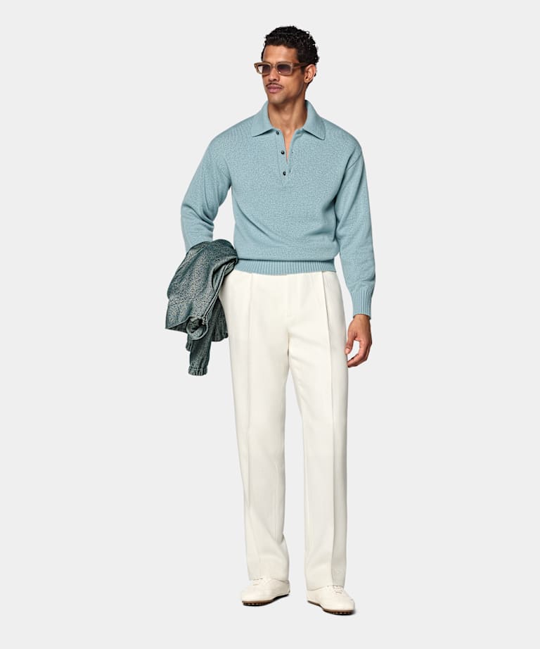 Light Blue Long Sleeve Polo