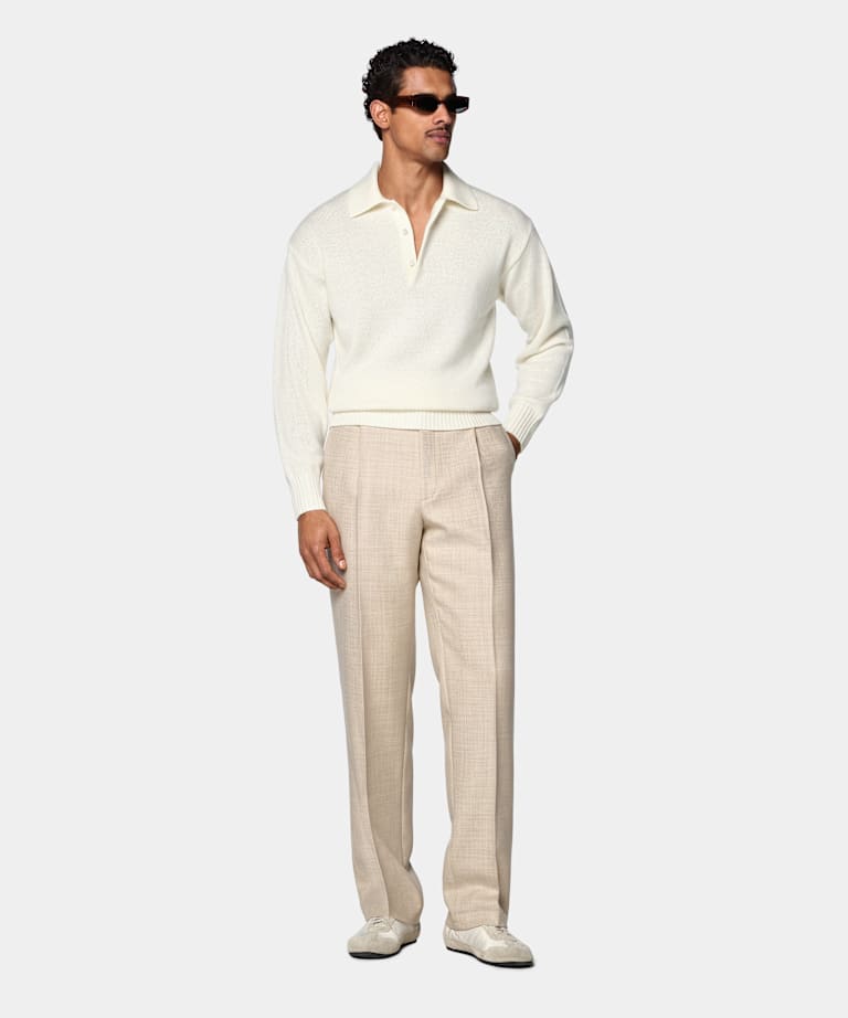 Off-White Long Sleeve Polo
