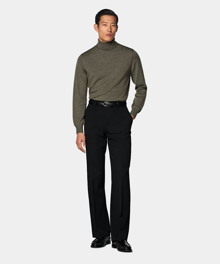 Rollkragenpullover Mittelgr&uuml;n