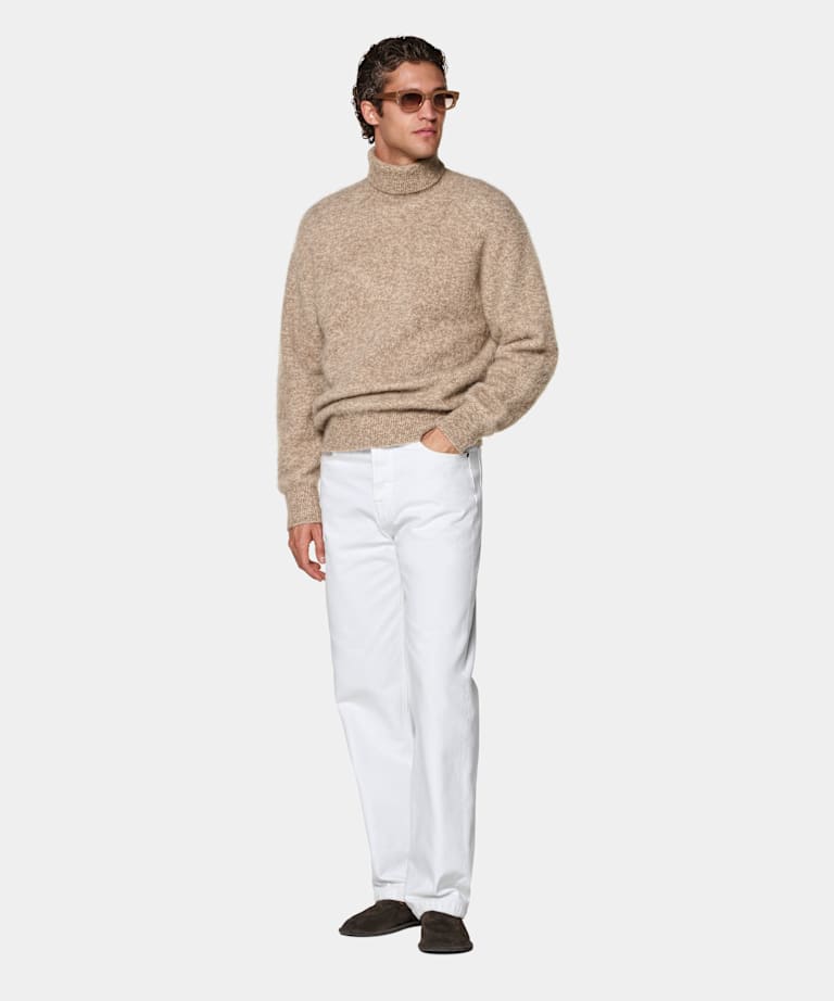 Col roul&eacute; shaggy marron moyen