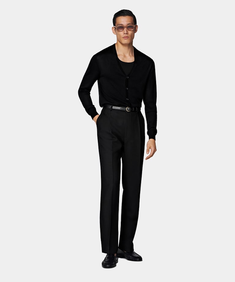 Black V-Neck Cardigan