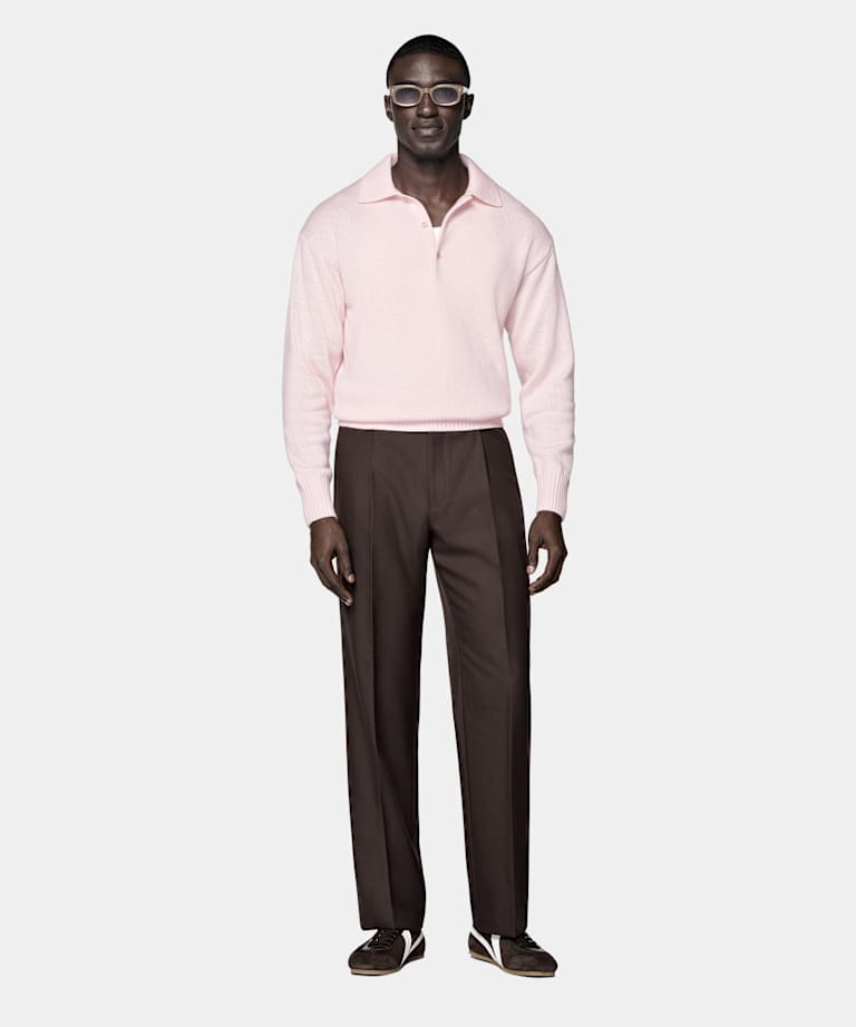 Pink Long Sleeve Polo