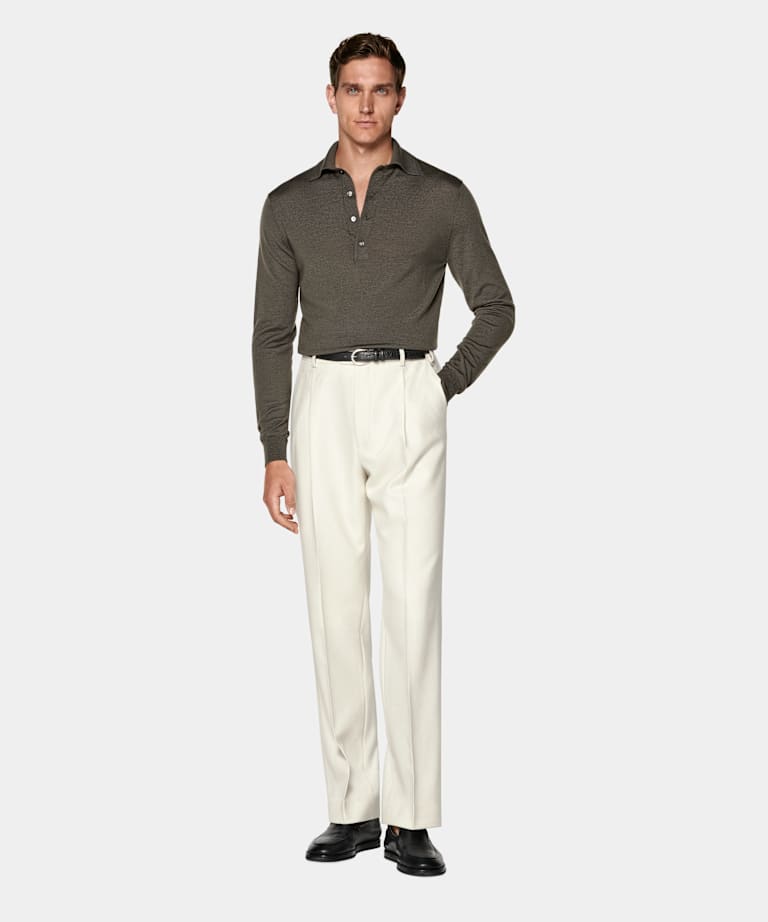 Green Long Sleeve Polo