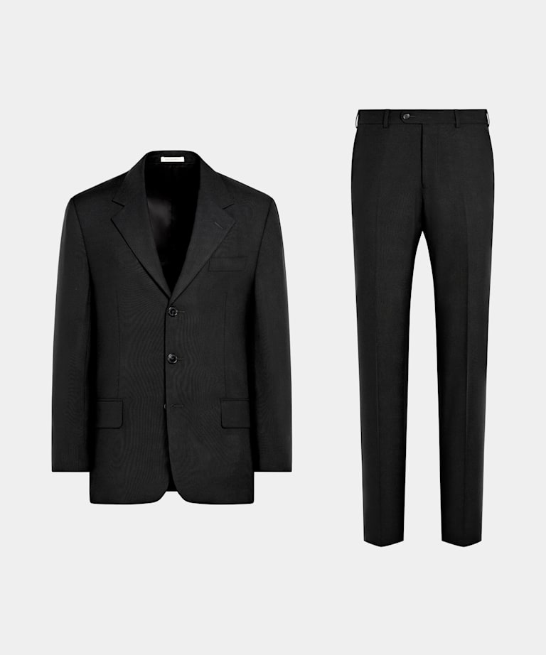 Black Relaxed Fit Roma Suit
