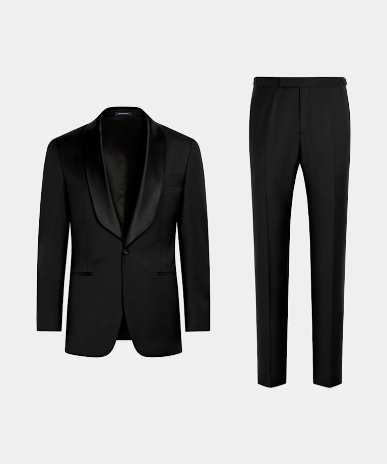 Black Three-Piece Tailored Fit Havana Tuxedo