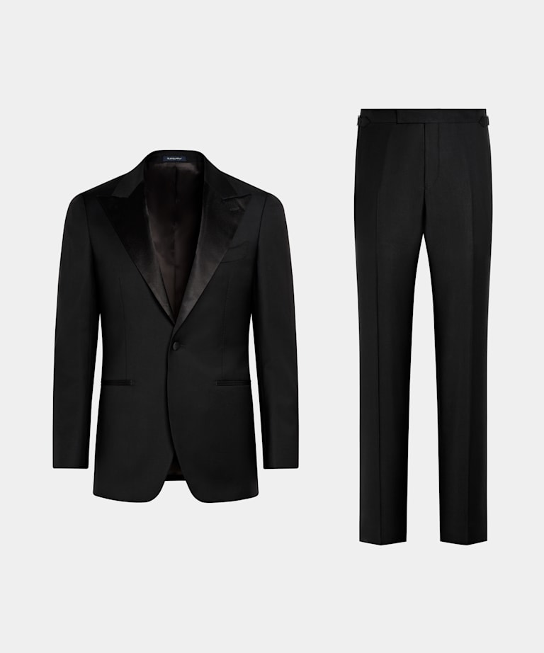 Black Three-Piece Tailored Fit Havana Tuxedo