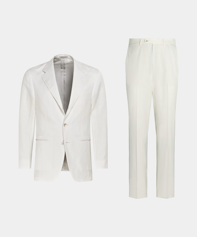 Costume Havana coupe Tailored blanc cassé