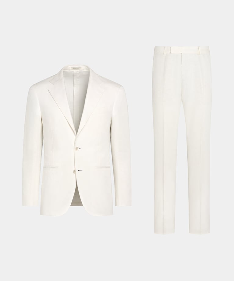 Costume Havana coupe Tailored blanc cassé