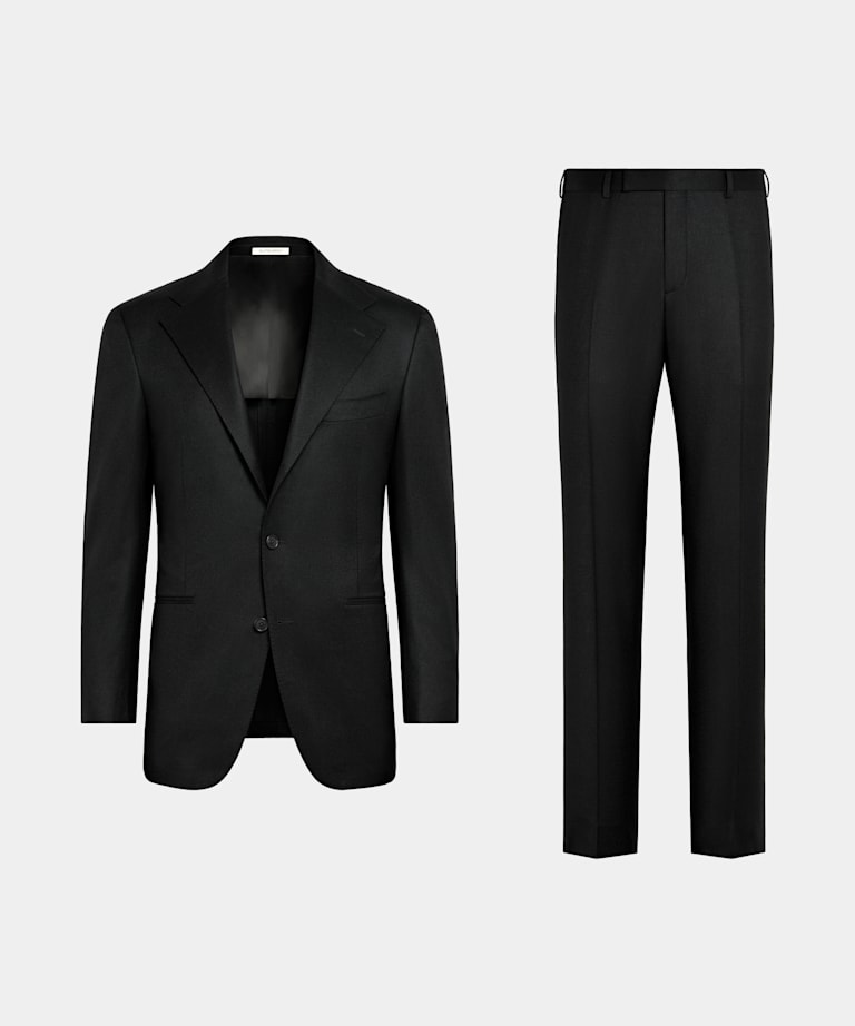 Black Relaxed Fit Roma Suit