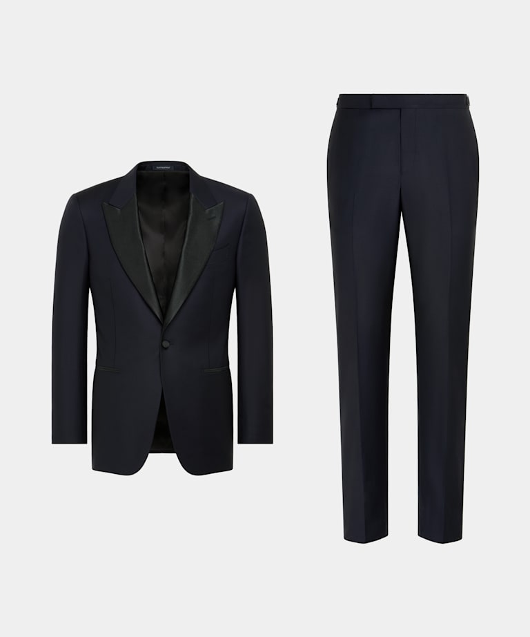  Navy Three-Piece Tailored Fit Lazio Tuxedo