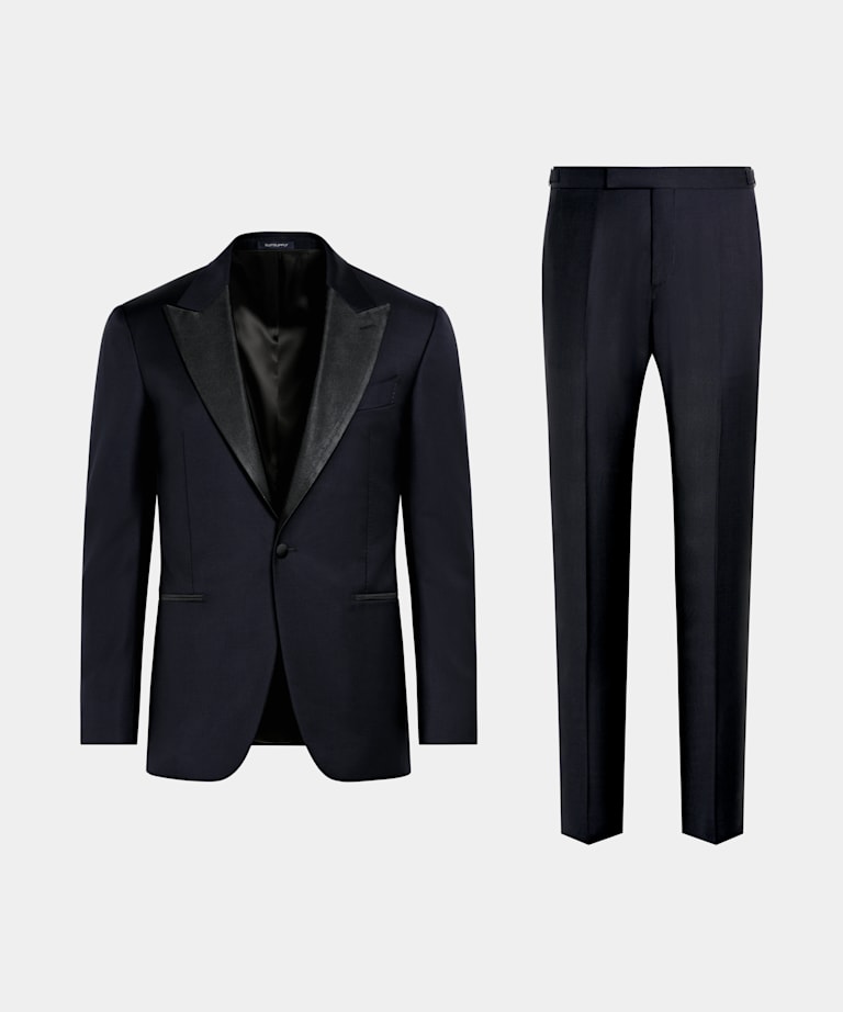  Navy Tailored Fit Lazio Tuxedo