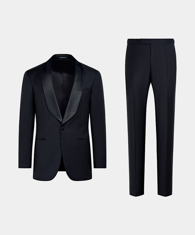 Navy Three-Piece Tailored Fit Havana Tuxedo