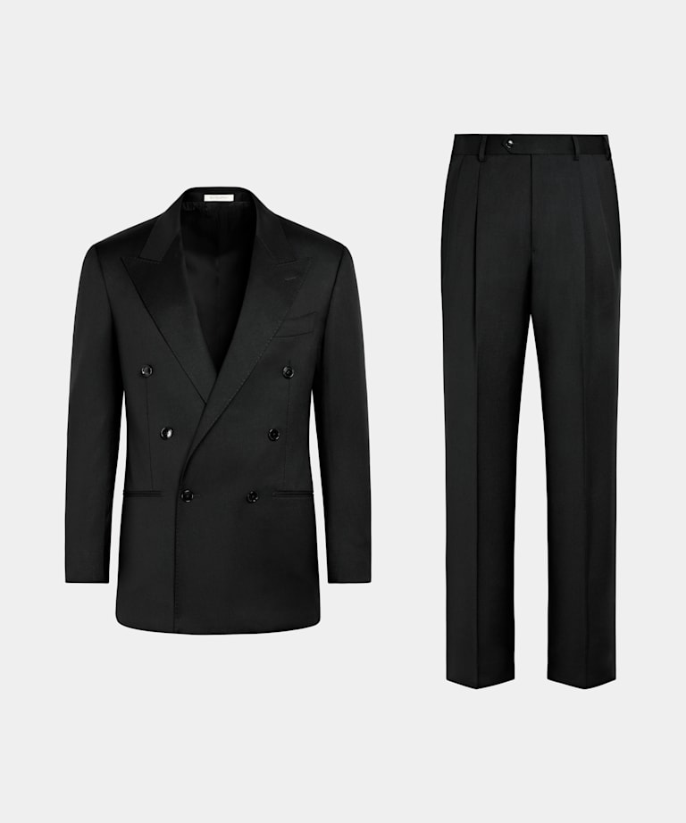 Black Three-Piece Relaxed Fit Roma Suit