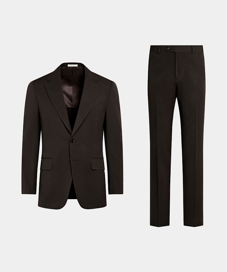 Dark Brown Tailored Fit Milano Suit