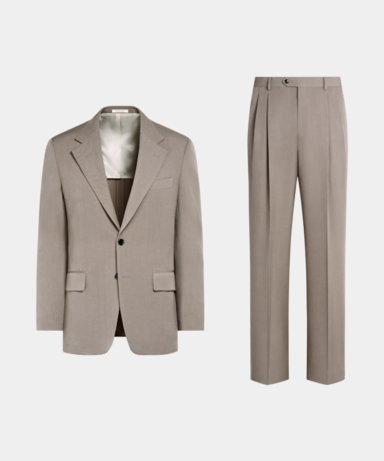 Mid Taupe Relaxed Fit Roma Suit