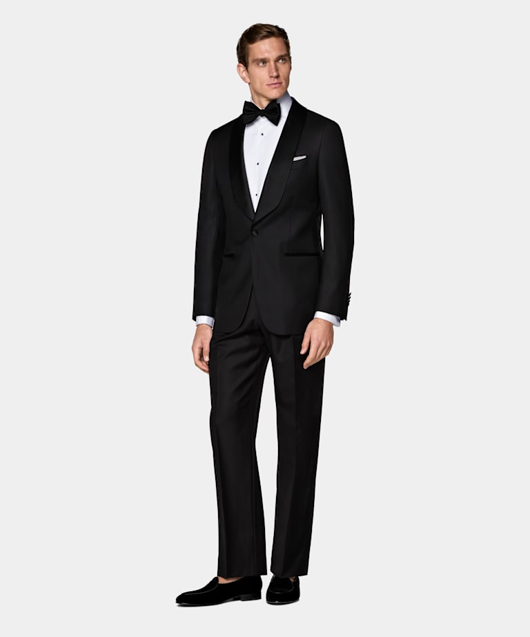 Esmoquin Havana negro corte Tailored