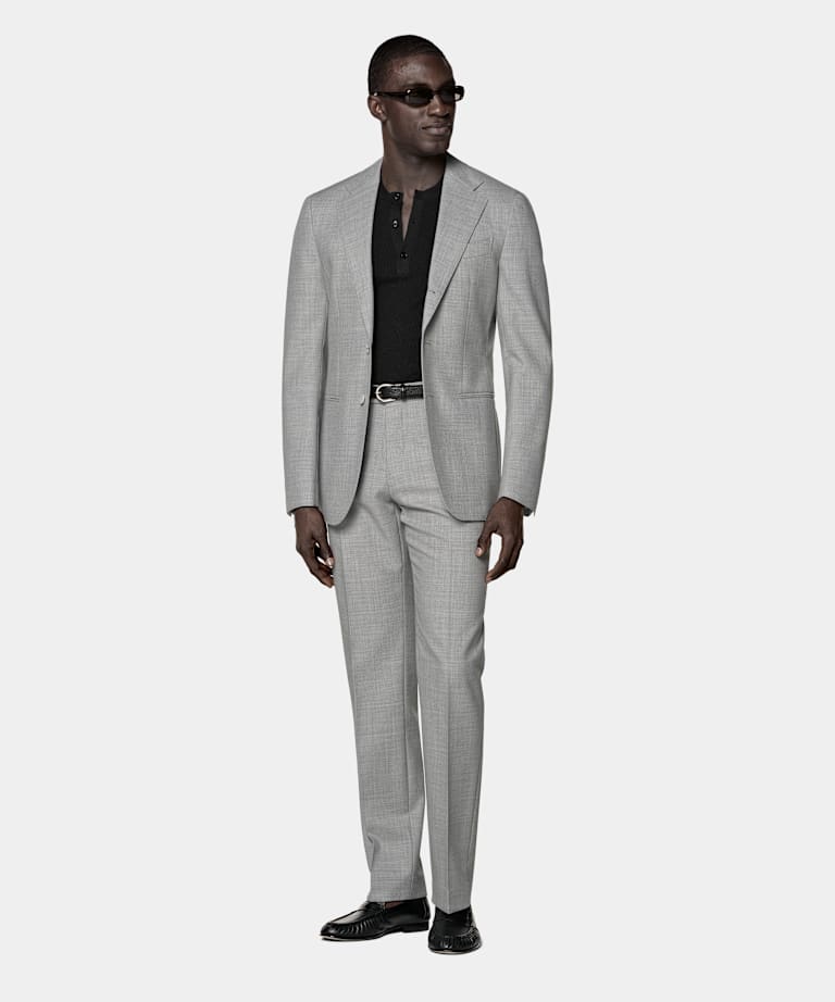 Light Grey Tailored Fit Havana Suit