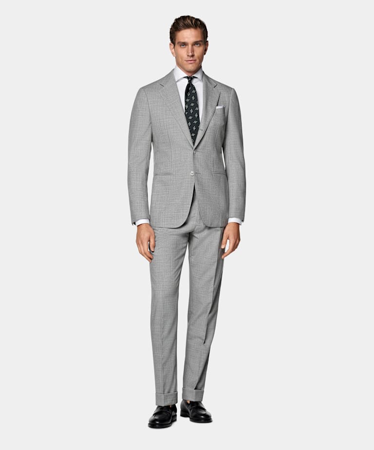 Light Grey Tailored Fit Havana Suit