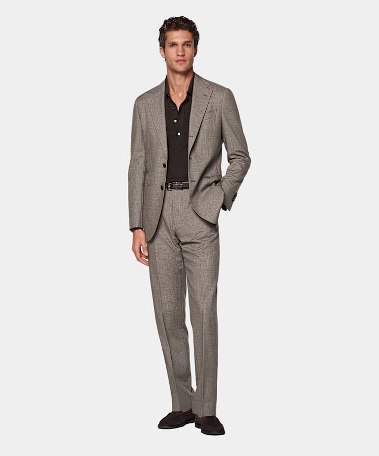 Taupe Tailored Fit Havana Suit